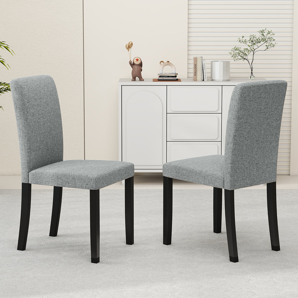 Dining Chair Set of 2 Mid-Century Modern - Gray