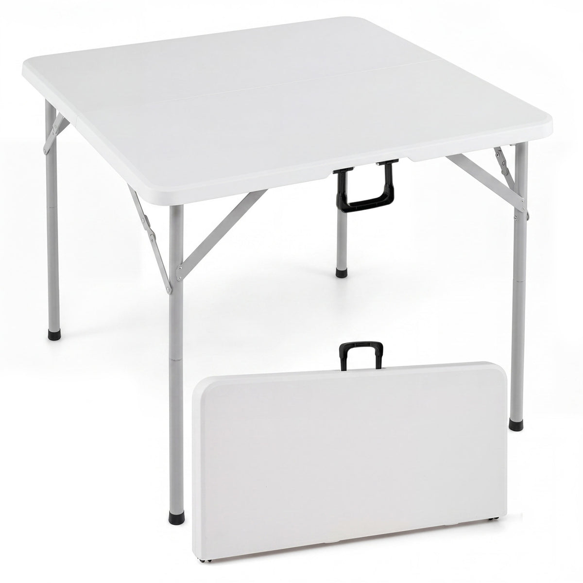 34 Inch Square Foldable Card Table with Carrying Handle