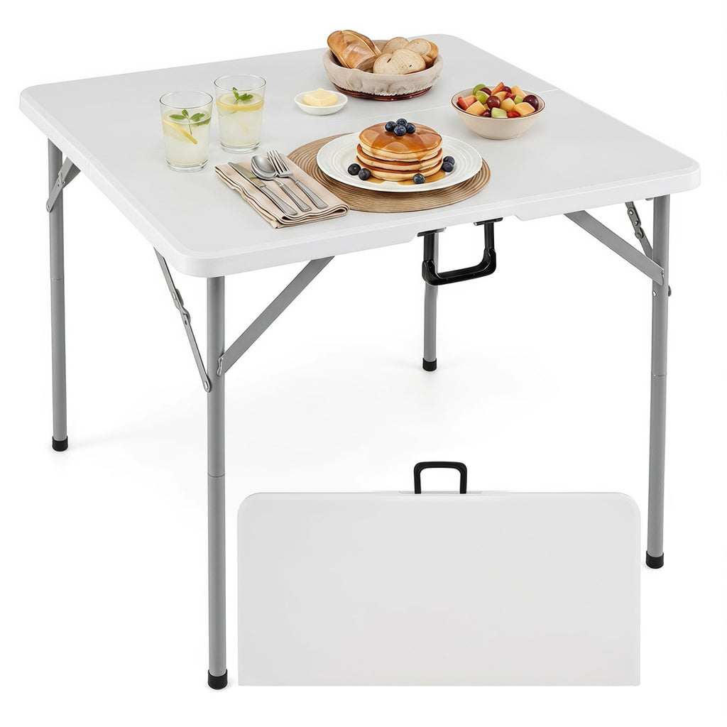 34 Inch Square Foldable Card Table with Carrying Handle