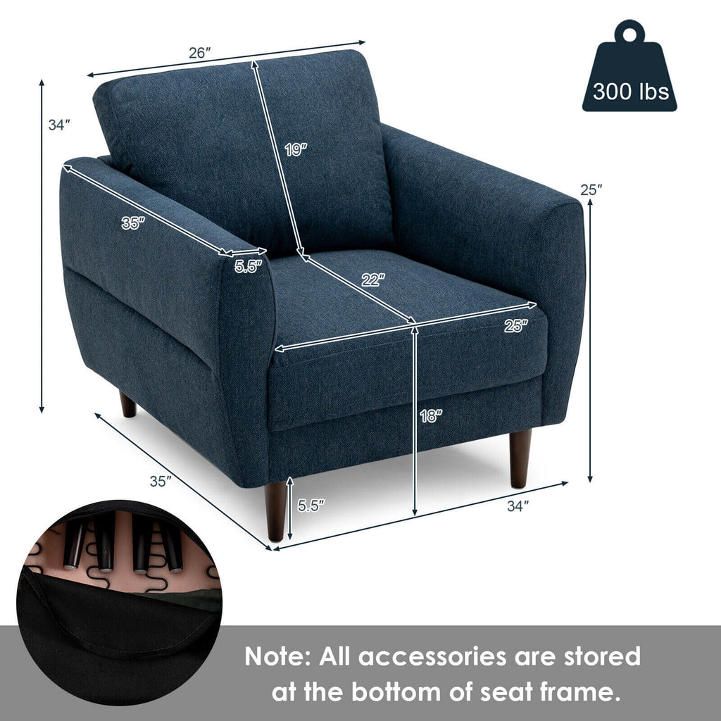 Upholstered Accent Chair – Navy