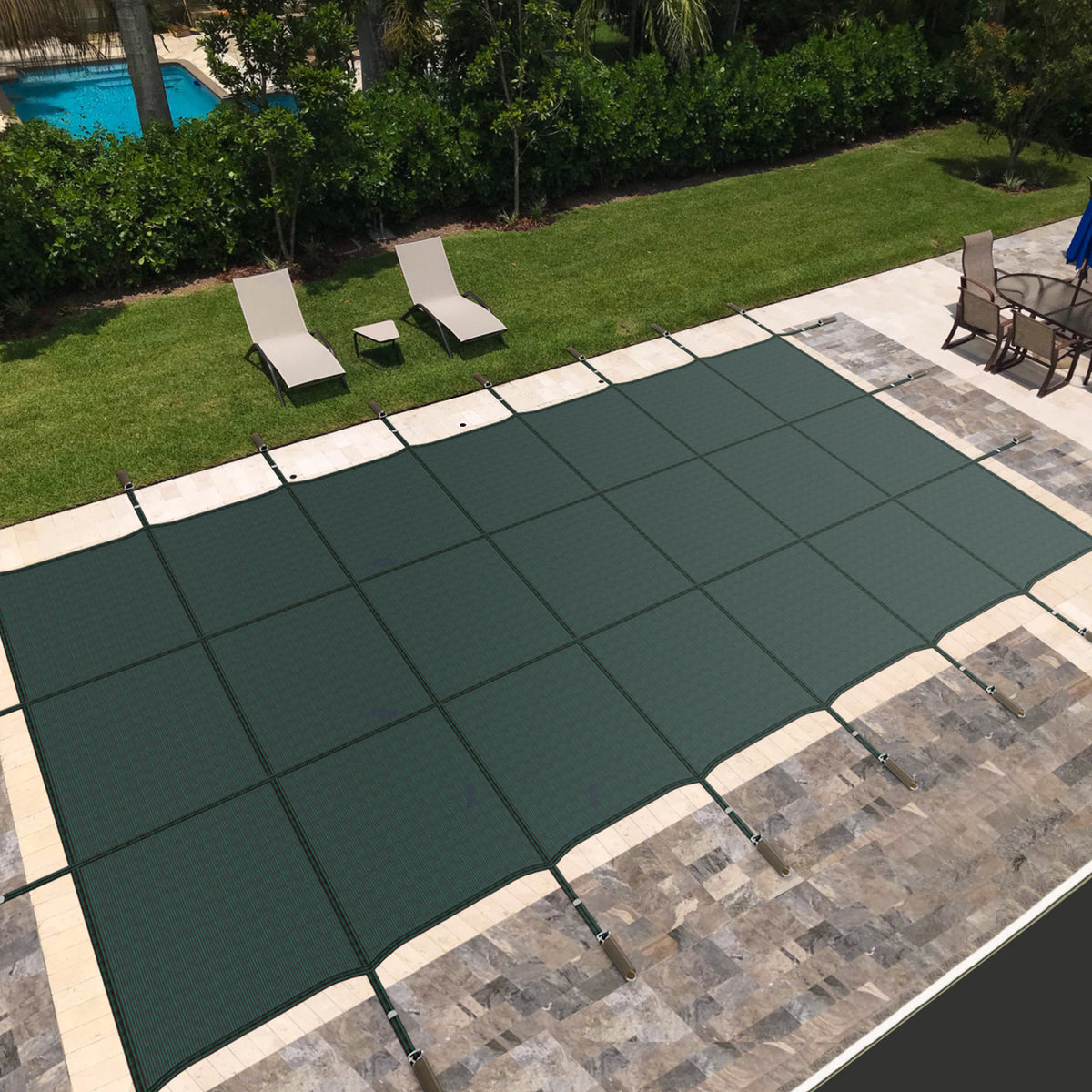 34 x 18 Feet Safety Pool Cover Fits 32 x16 Inground Swimming Pools