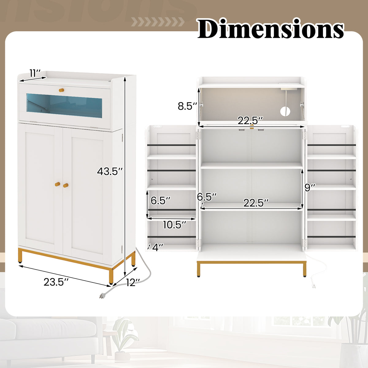 Kitchen Pantry Cabinet Freestanding Food Storage - White