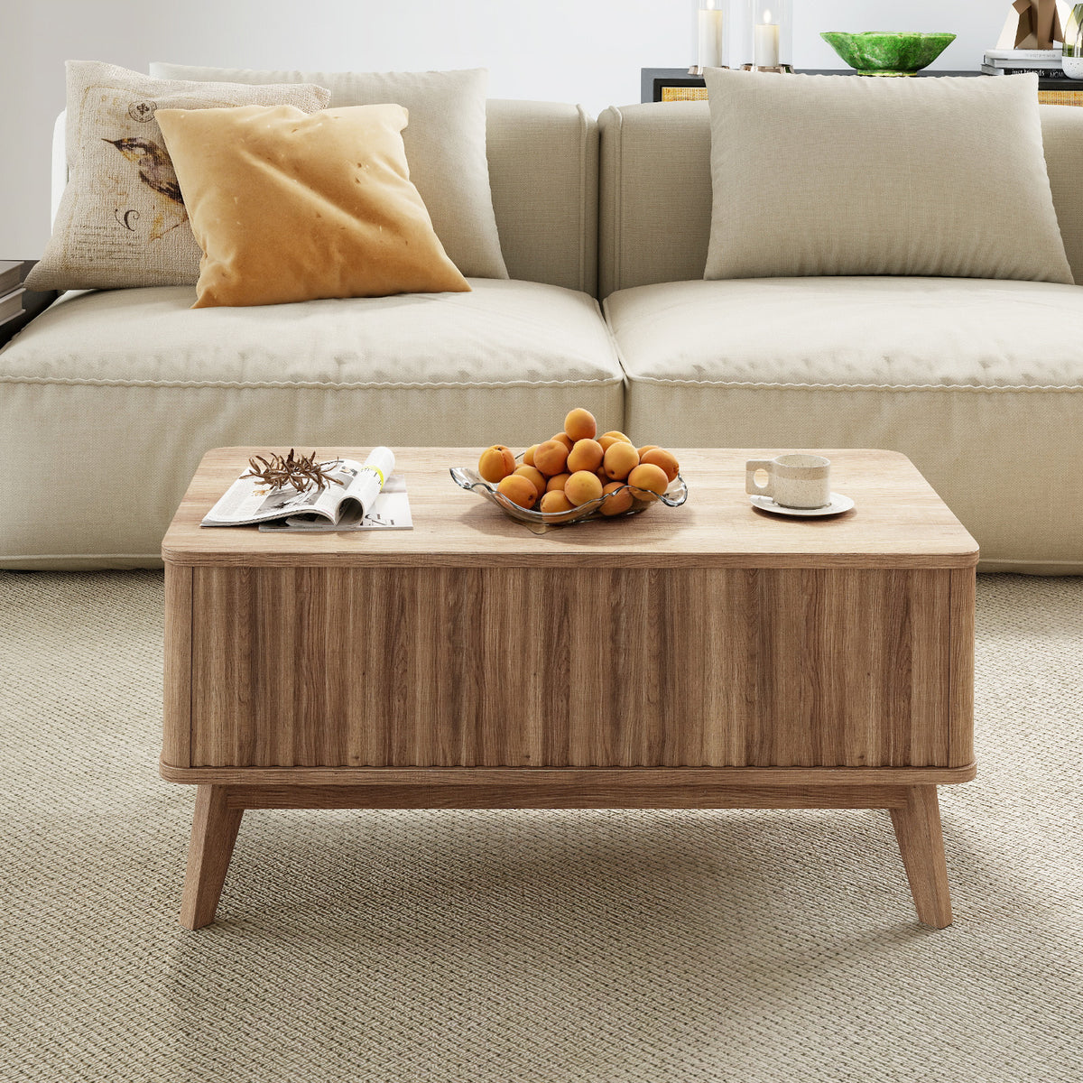 35.5" Lift Top Coffee Table with Storage - Walnut