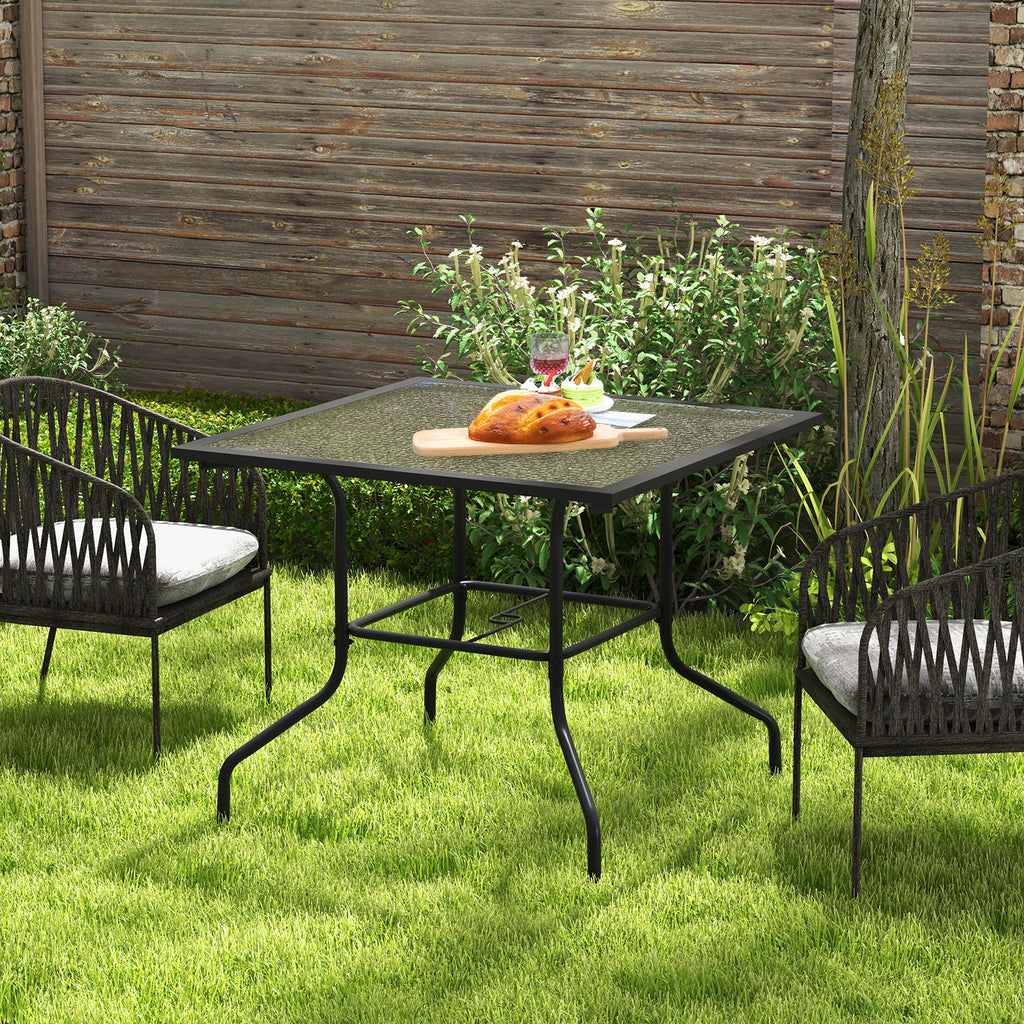 Square Patio Dining Table 35x35 - Tempered Glass