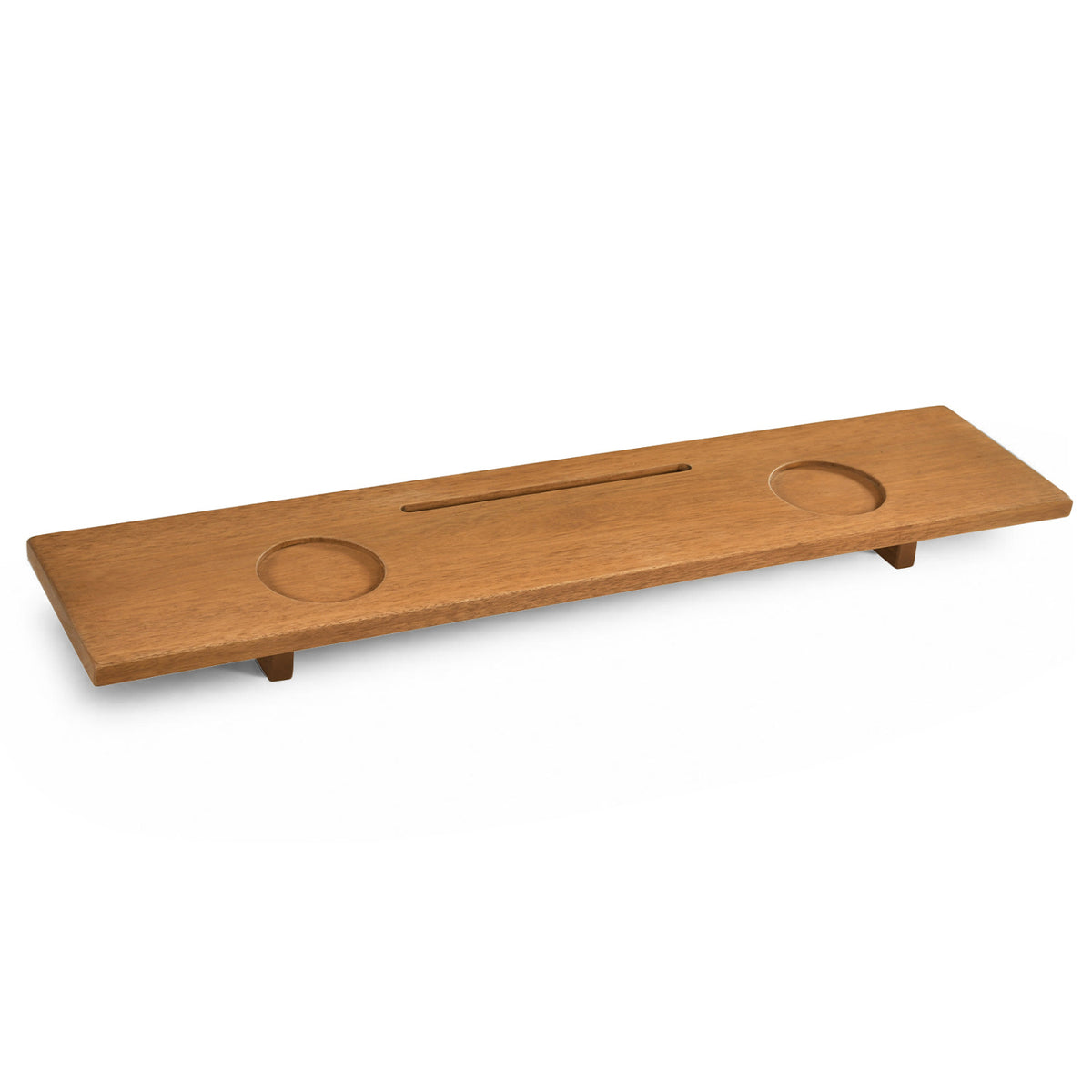 Freestanding Foldable Teak Wood Towel Rack with 3 Hanging Crossbars