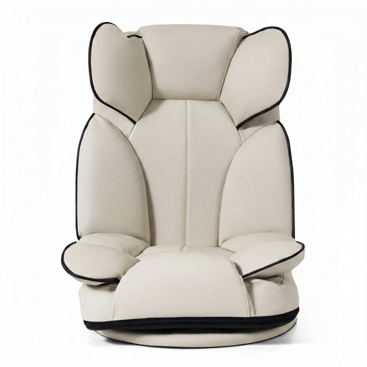 360° Swivel Gaming Floor Chair 6-Position Reclining - Beige