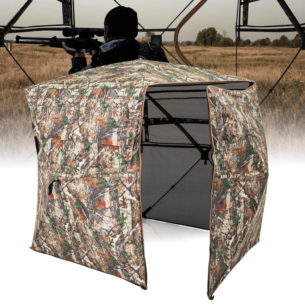 360° One Way See Through Hunting Blind Ground with Portable Carrying