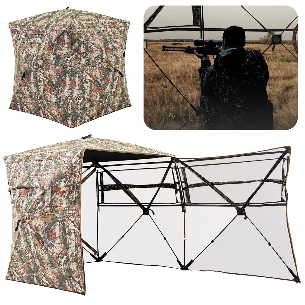 360° One Way See Through Hunting Blind Ground with Portable Carrying