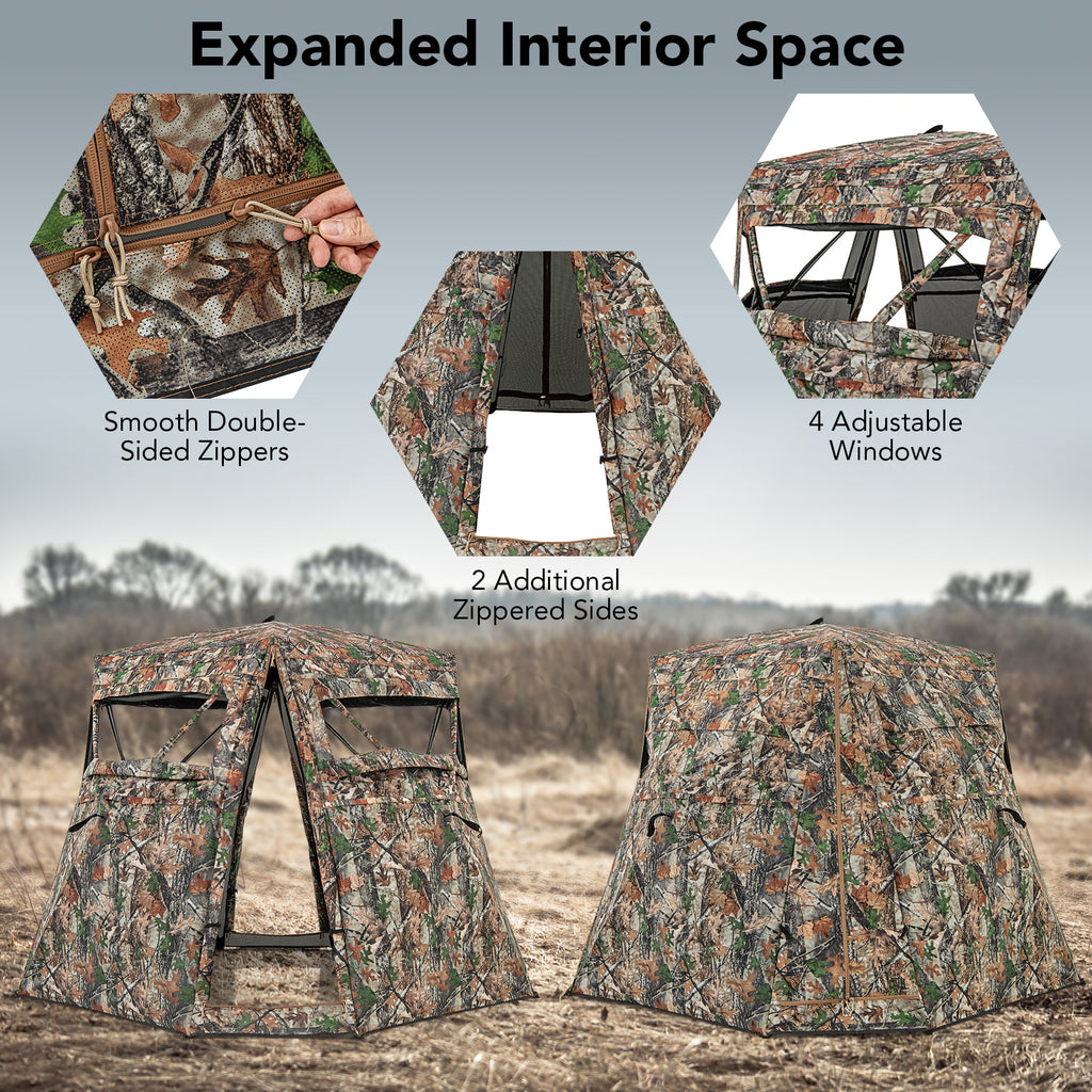 360° One Way See Through Ground Hunting Blind for Deer and Turkey