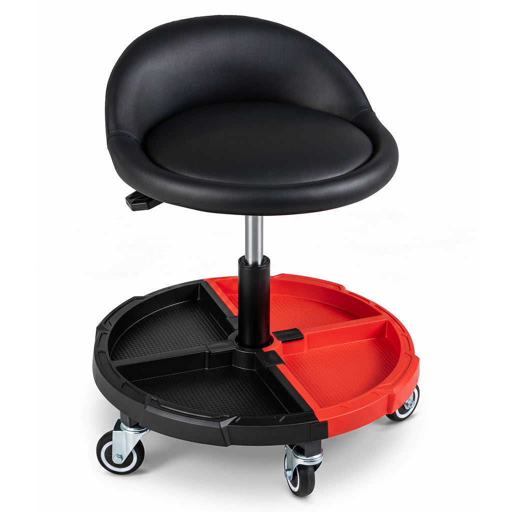 360° Rolling Mechanic Stool with 1 Tool Storage Tray