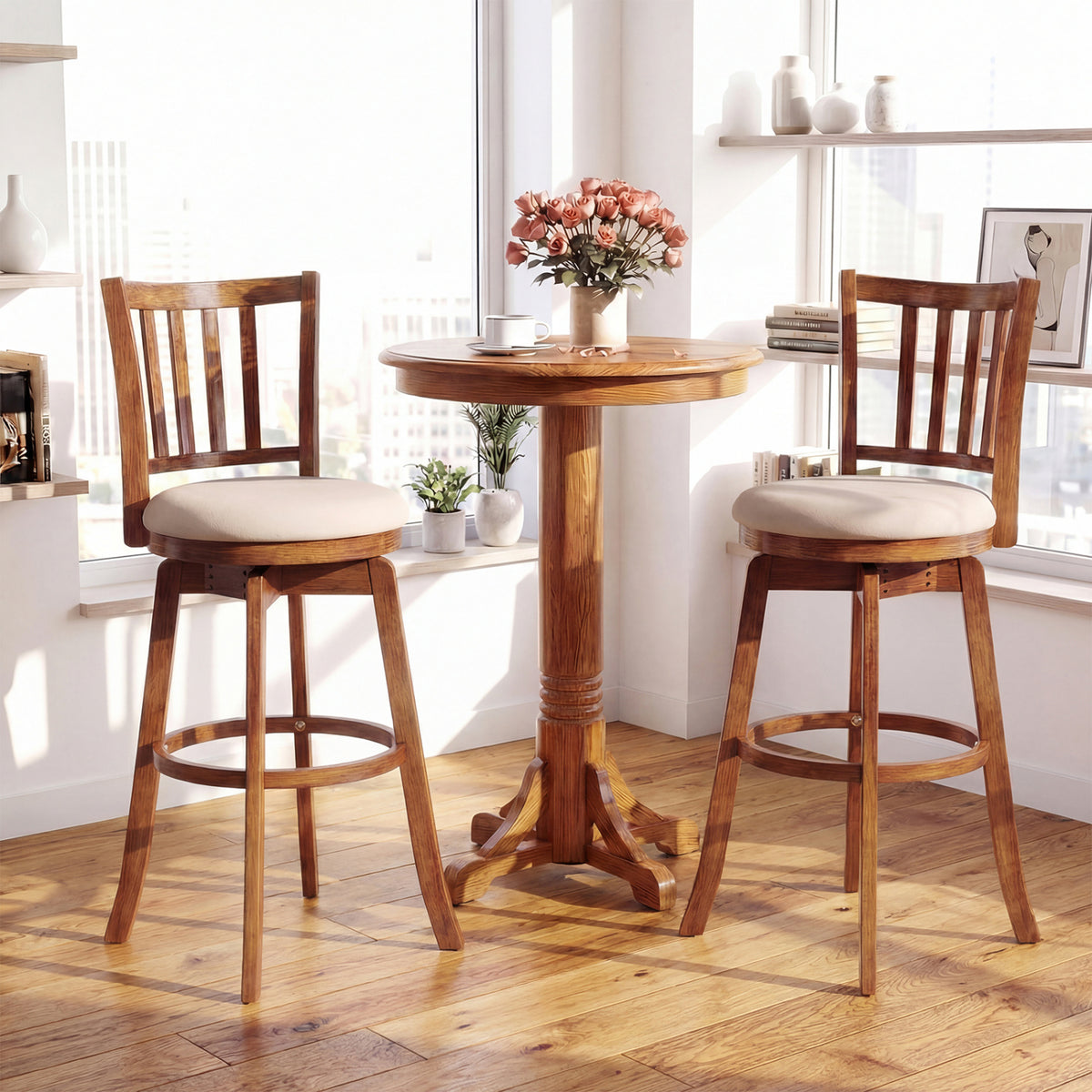 360° Rotating Counter Height Chairs Set of 2, 29 inches