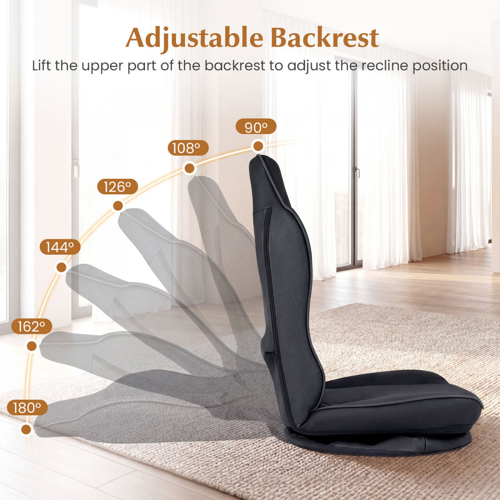 360° Swivel Floor Gaming Chair with 5-Level Adjustable Backrest