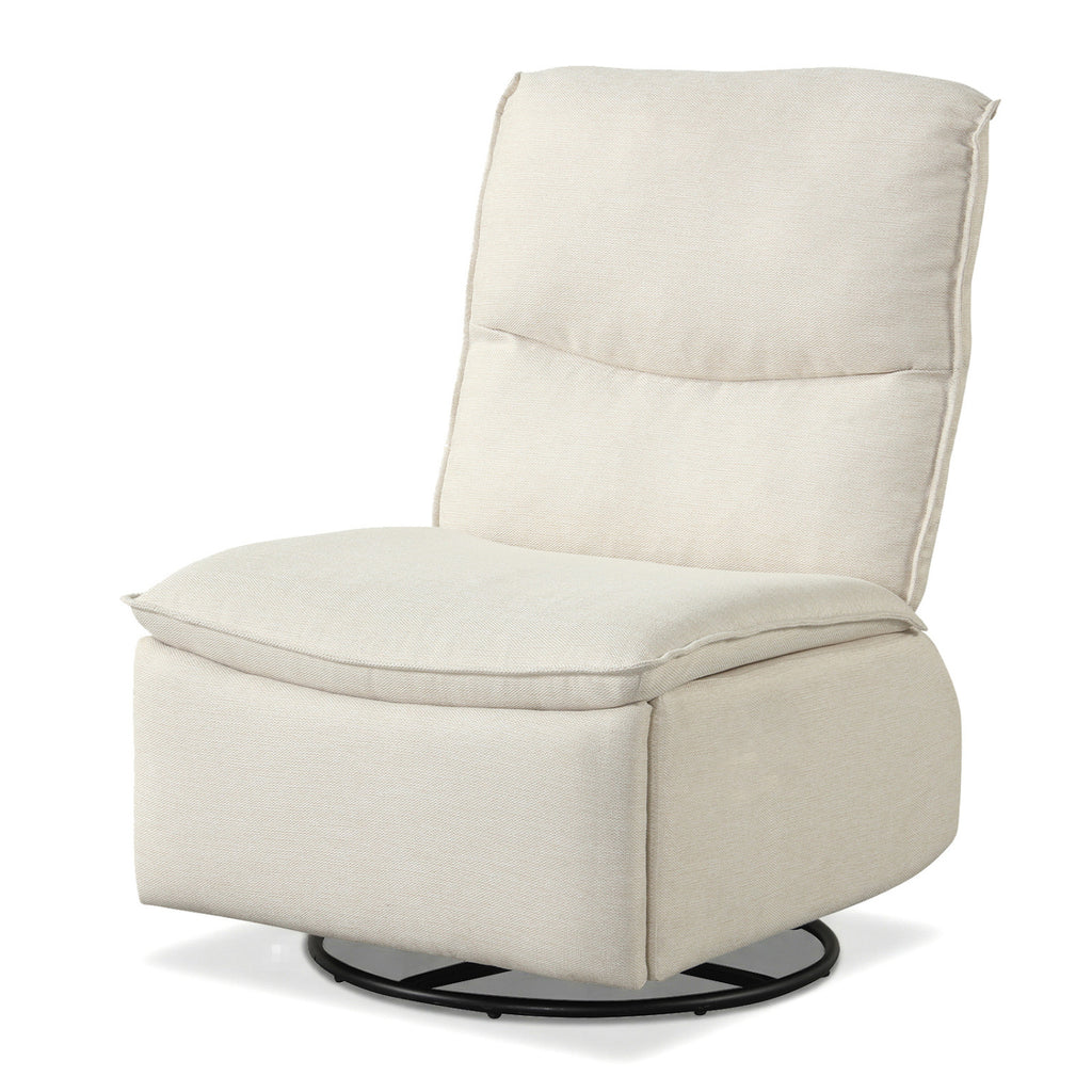 360° Swivel Rocking Chair with Padded Back - Beige