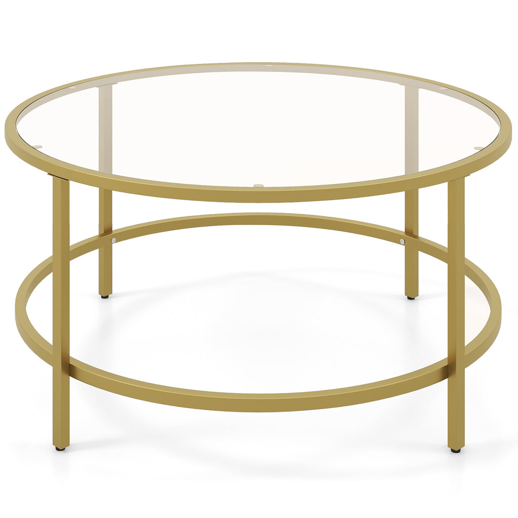 Oval Glass Coffee Table with Cross Base - Black