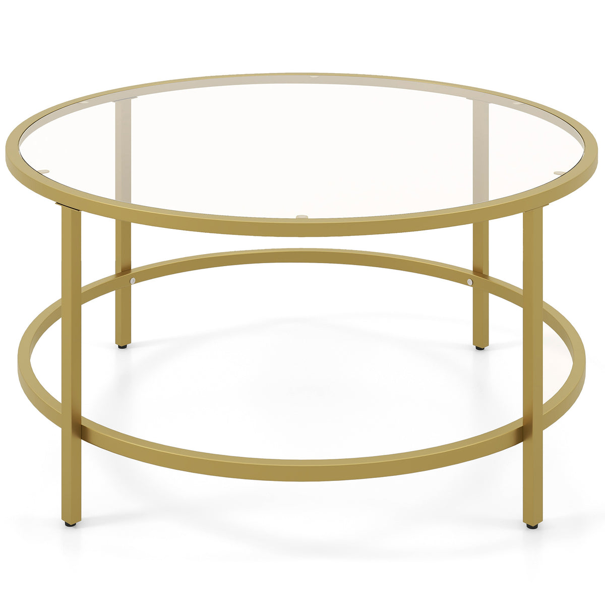 Oval Glass Coffee Table with Cross Base - Black