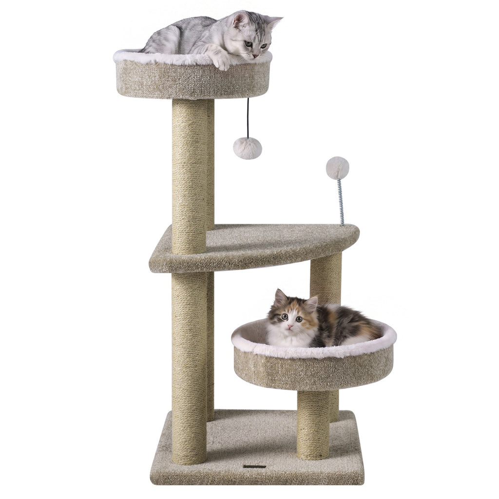 36-Inch Carpeted Cat Tree with Plush Perches and Scratching Posts