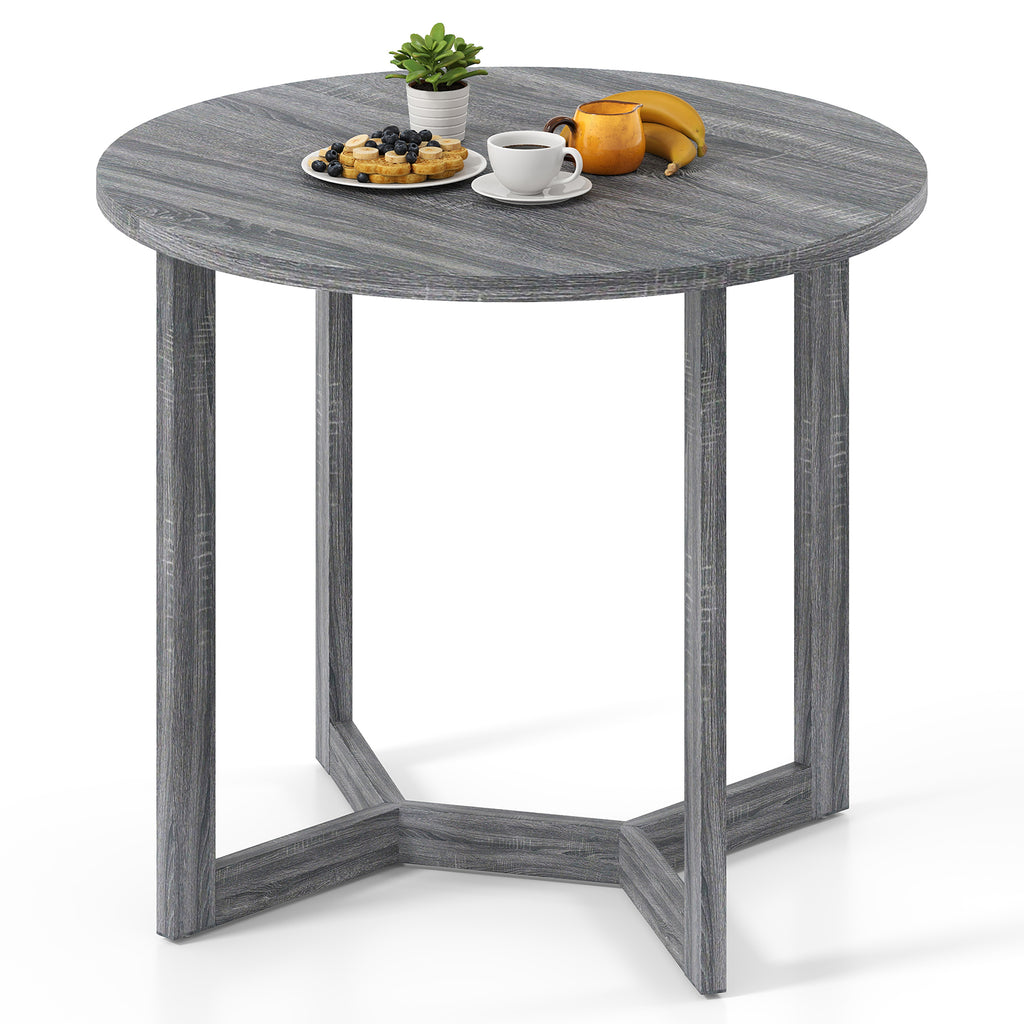36 Inch Round Dining Table with Pedestal Base - Gray