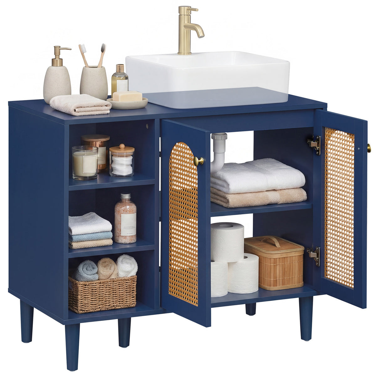 36 Inch Under Sink Cabinet for Vessel Sinks and Single-Handle Faucets