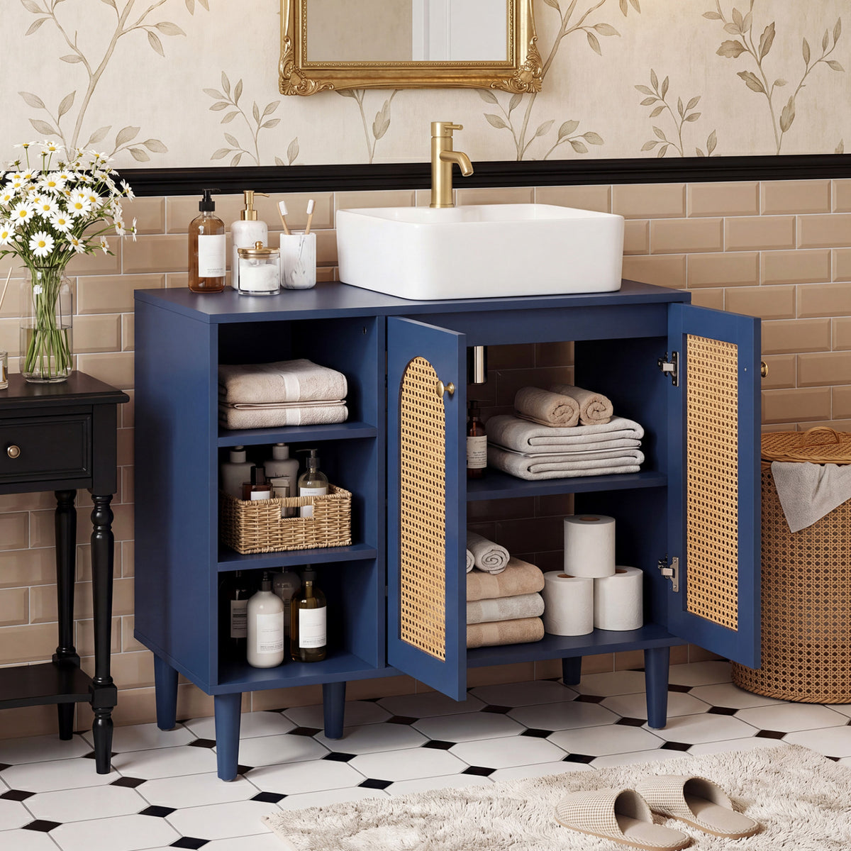 36 Inch Under Sink Cabinet for Vessel Sinks and Single-Handle Faucets