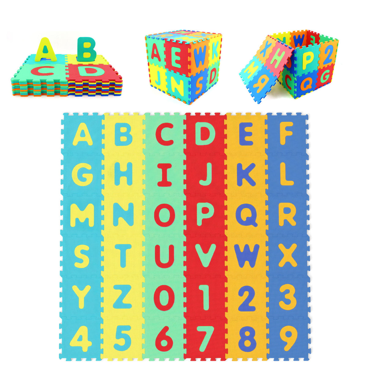 Interlocking Baby Puzzle Floor Tiles with Educational Alphabet - Variation of ABC & Puzzle Floor Mats