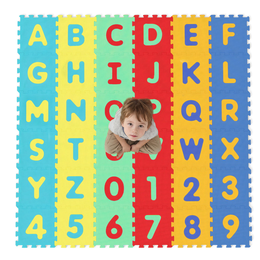 Interlocking Baby Puzzle Floor Tiles with Educational Alphabet - Variation of ABC & Puzzle Floor Mats