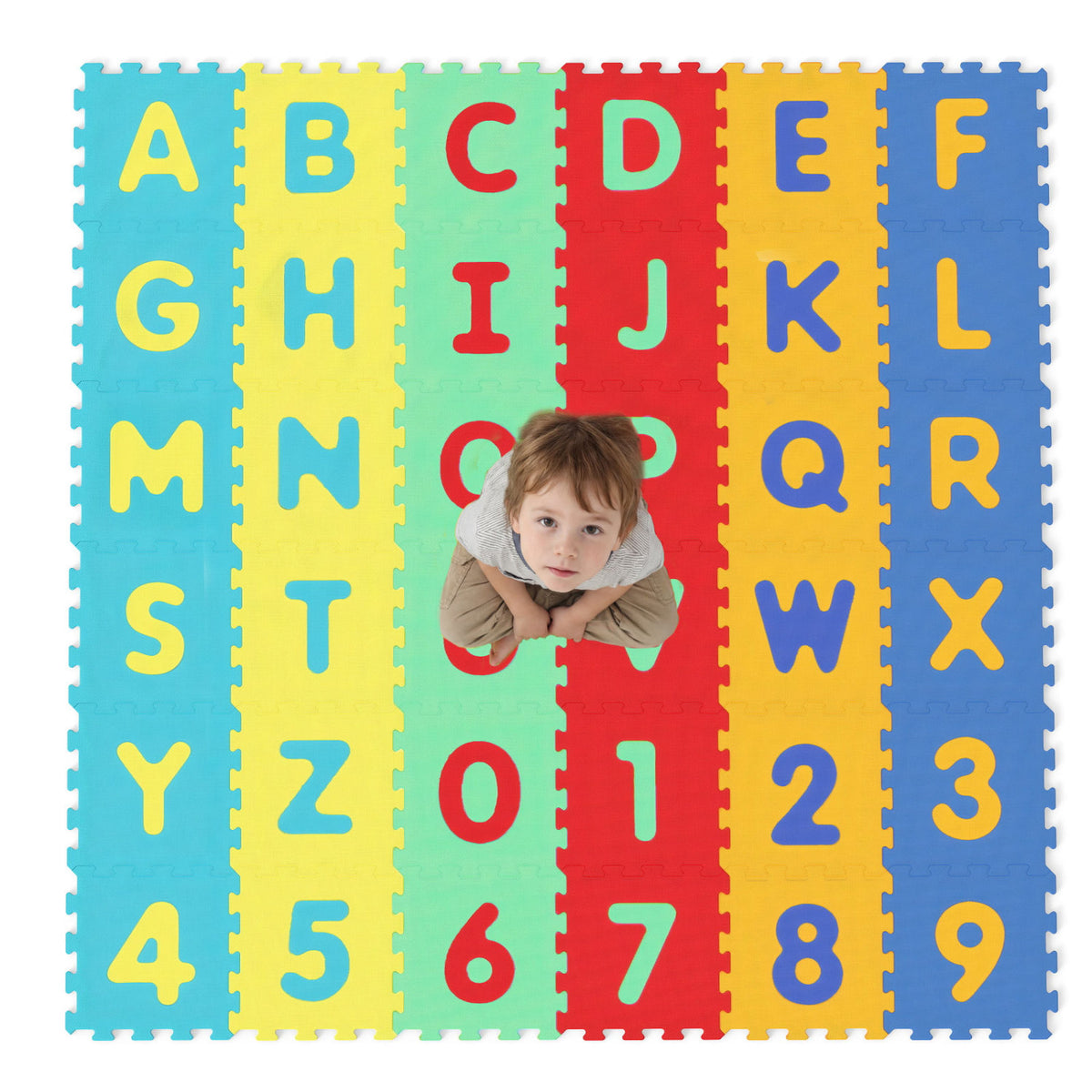 Interlocking Baby Puzzle Floor Tiles with Educational Alphabet - Variation of ABC & Puzzle Floor Mats