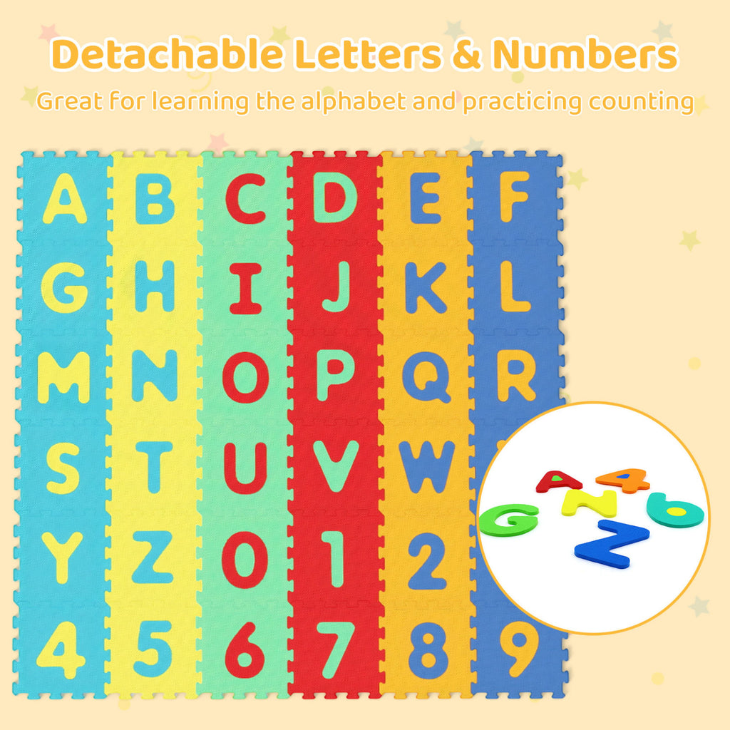 Interlocking Baby Puzzle Floor Tiles with Educational Alphabet - Variation of ABC & Puzzle Floor Mats