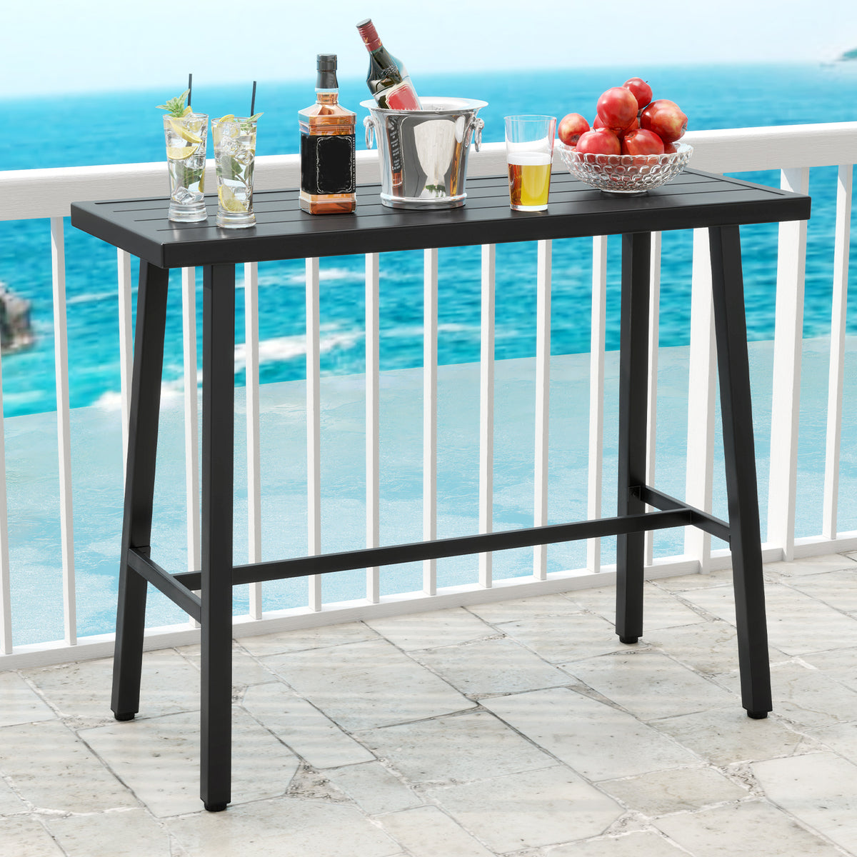 46" x 18" Counter Height Bar Table with Adjustable Foot Pads