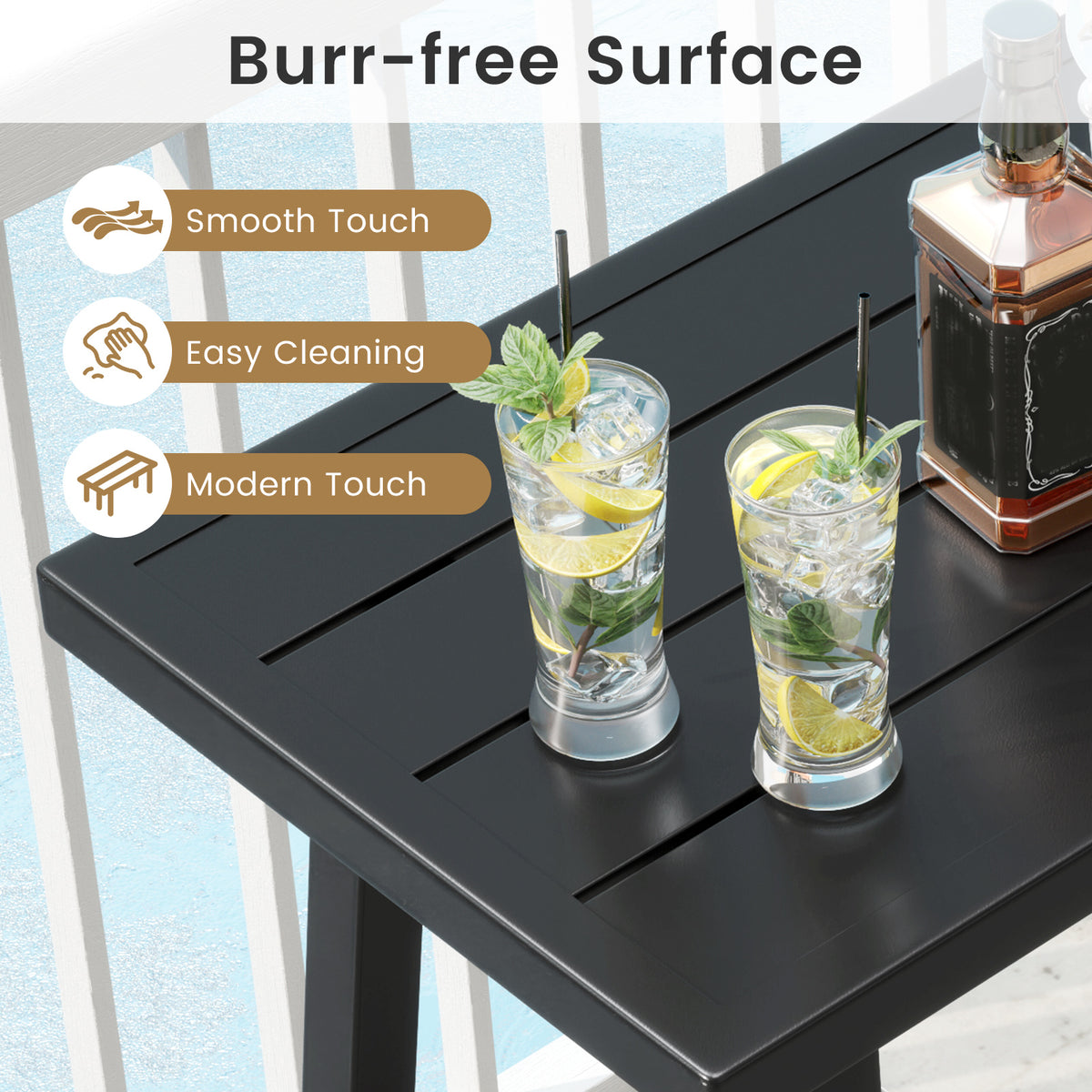 46" x 18" Counter Height Bar Table with Adjustable Foot Pads