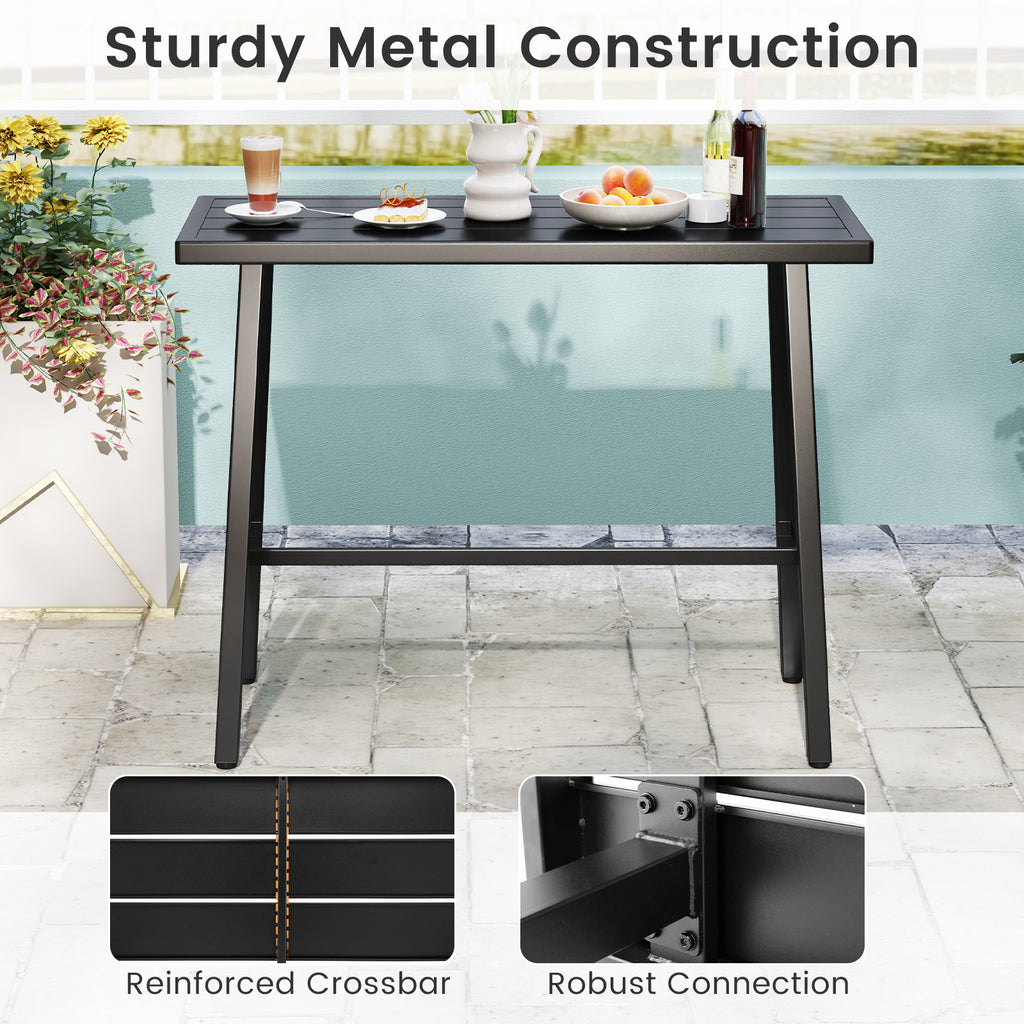 46" x 18" Counter Height Bar Table with Adjustable Foot Pads