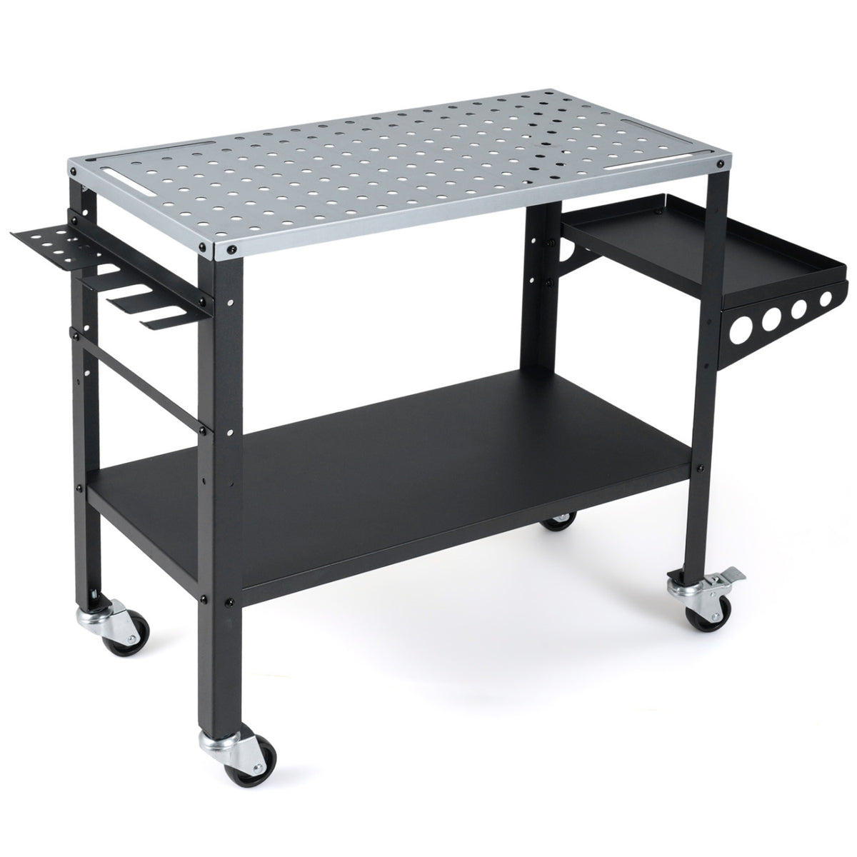 Welding Table 36x18" with Lockable Wheels and 144 Fixture Holes Tool