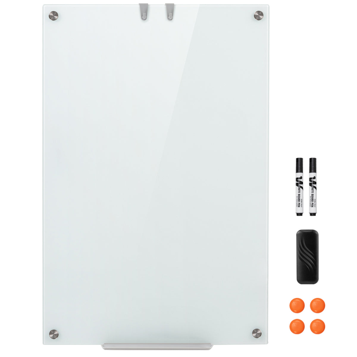 Height-Adjustable Mobile Whiteboard Stand - 26 x 24 Inch, Black