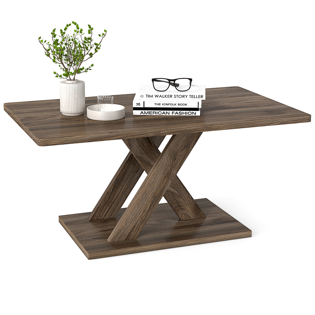 37.5 Inch Rectangular Coffee Table - Brown