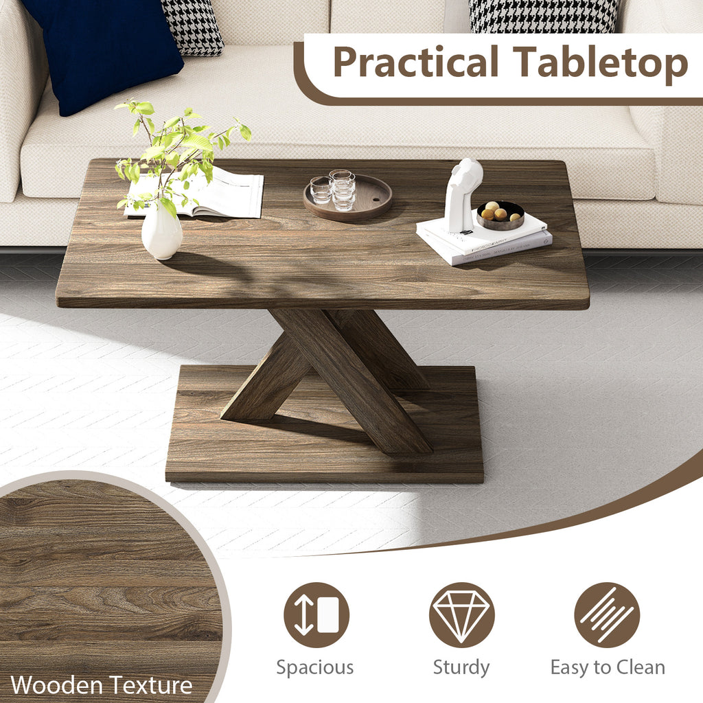 37.5 Inch Rectangular Coffee Table - Brown