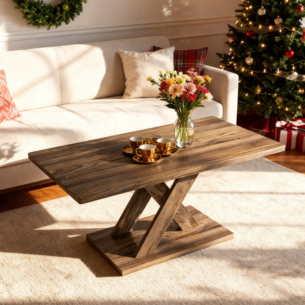 37.5 Inch Rectangular Coffee Table - Brown