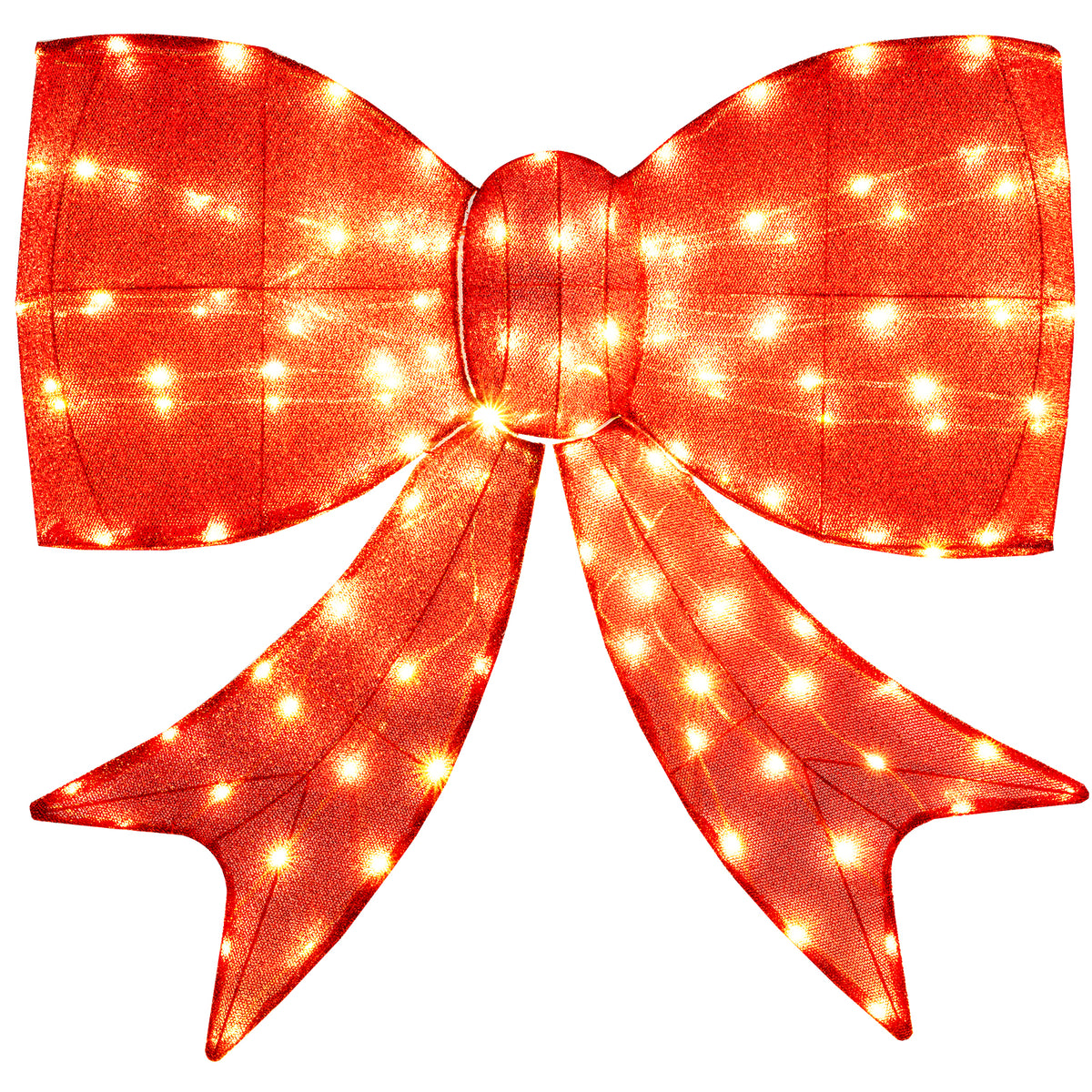 Lighted Christmas Bow Decoration - 37 Inch with Warm White LED Lights - Outdoor Holiday Decor - Variation of This Listing