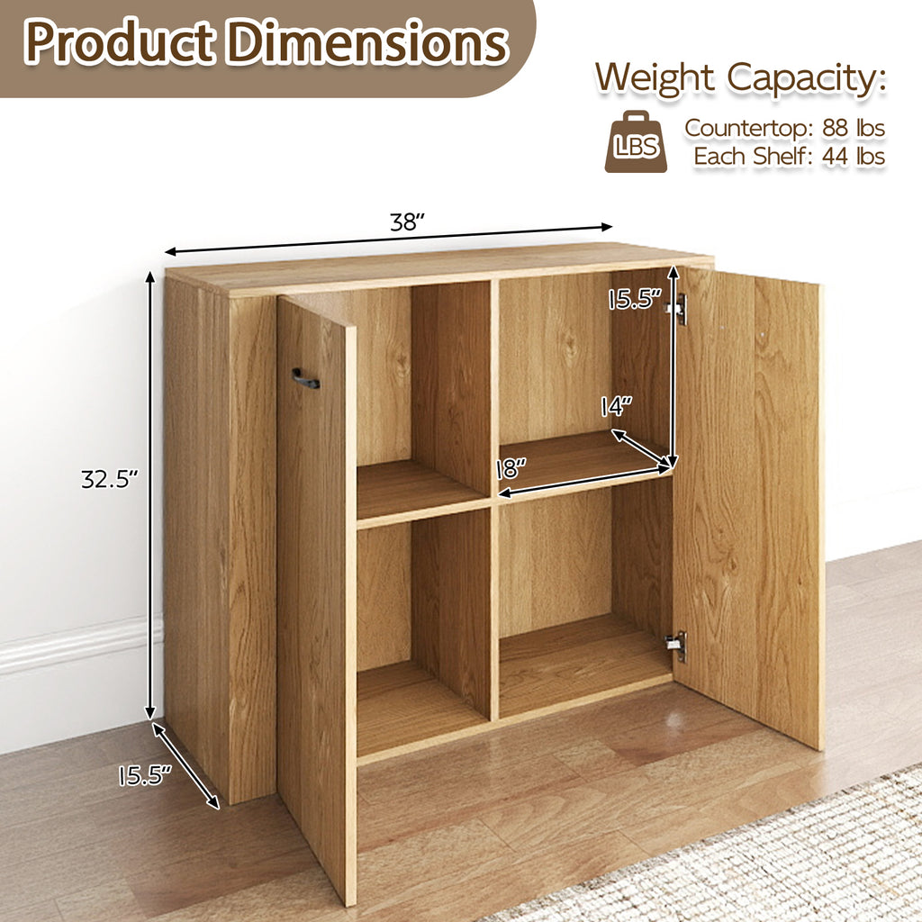 38" Modern Sideboard Cabinet with Storage - Natural