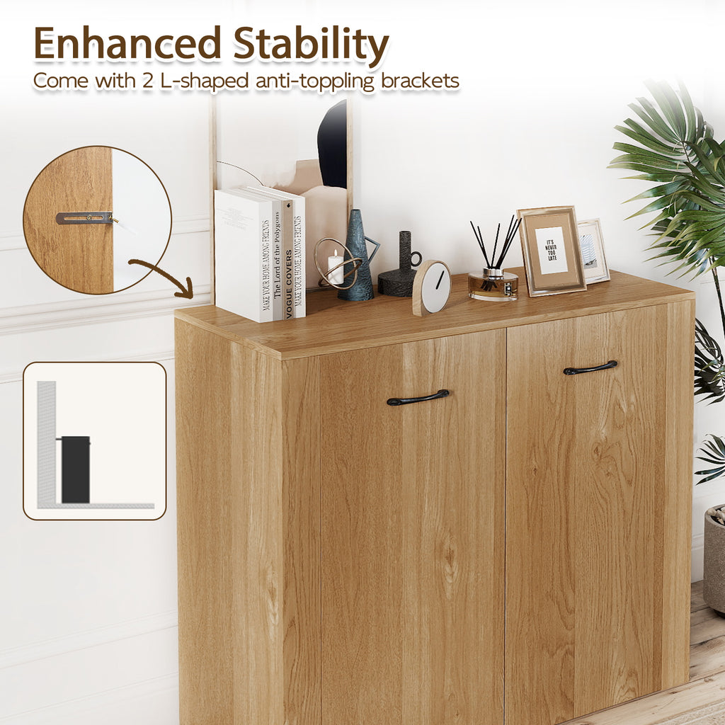 38" Modern Sideboard Cabinet with Storage - Natural