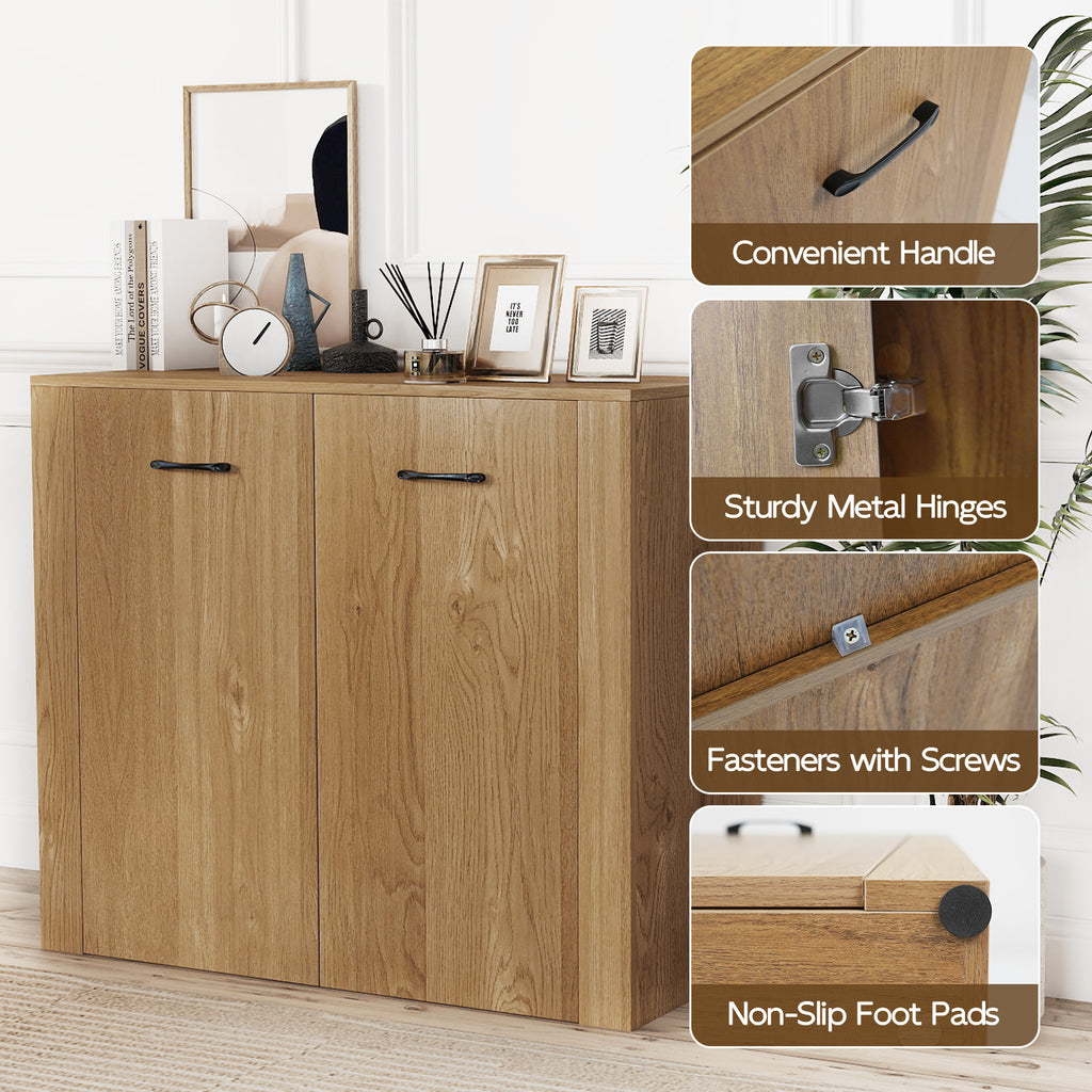 38" Modern Sideboard Cabinet with Storage - Natural