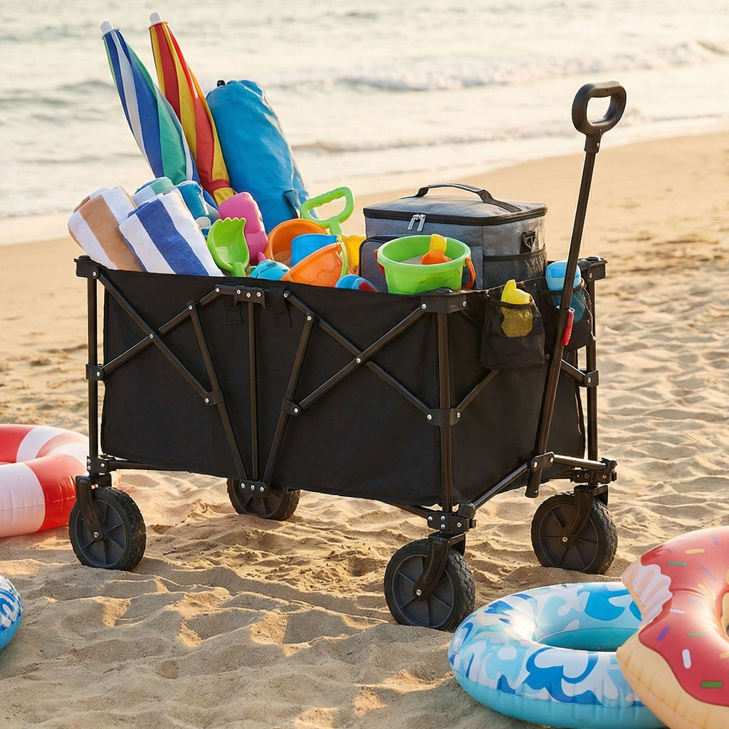 38 Inch 400 LBS Heavy-Duty Collapsible Wagon Cart with Adjustable