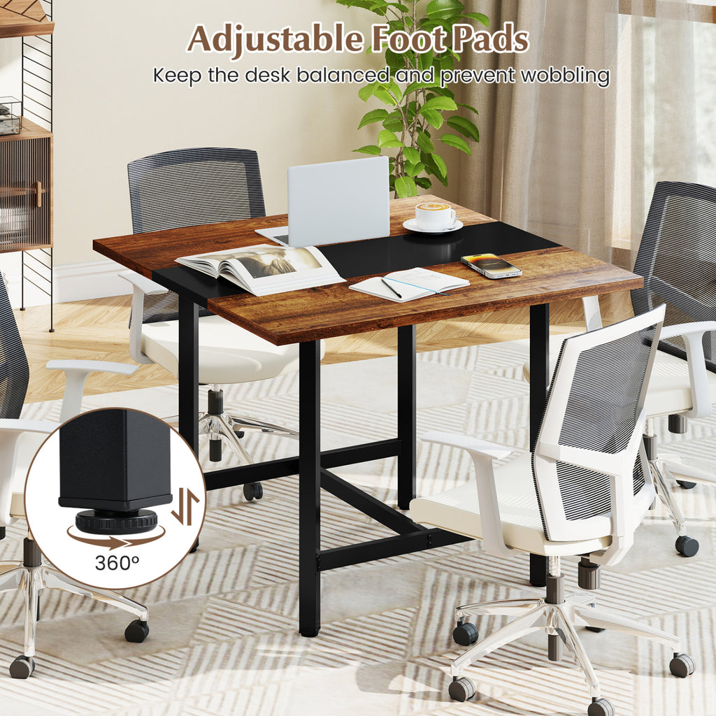 39.5" Square Conference Table - Rustic Brown