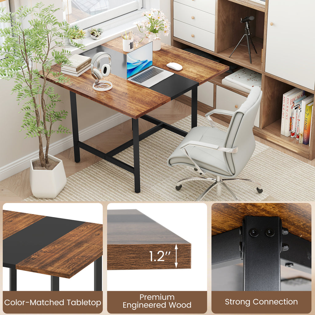 39.5" Square Conference Table - Rustic Brown