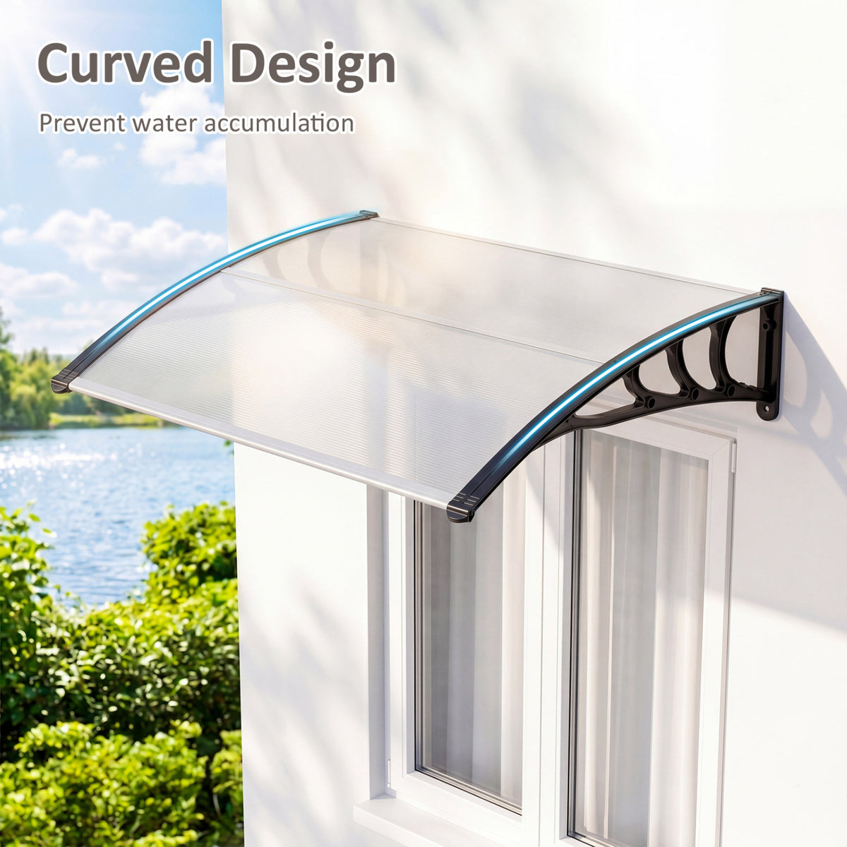 39 x 30 Inch Outdoor Front Door Window Awning Canopy Exterior
