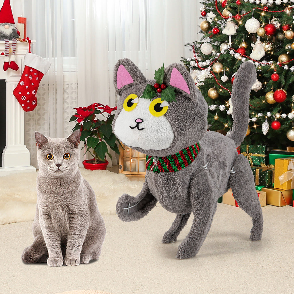 Pre-Lit LED Cat Decoration Light - 88 Warm White Lights, Waterproof Outdoor Display