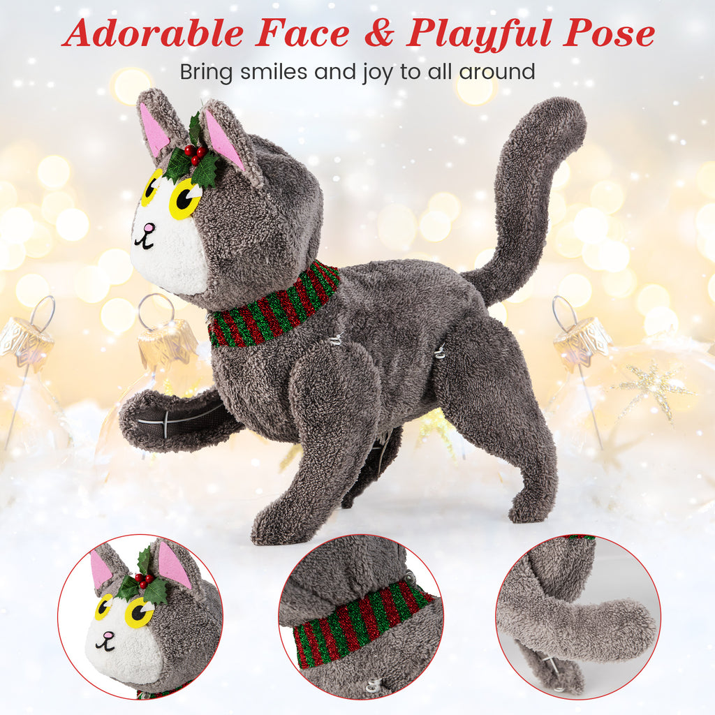 Pre-Lit LED Cat Decoration Light - 88 Warm White Lights, Waterproof Outdoor Display
