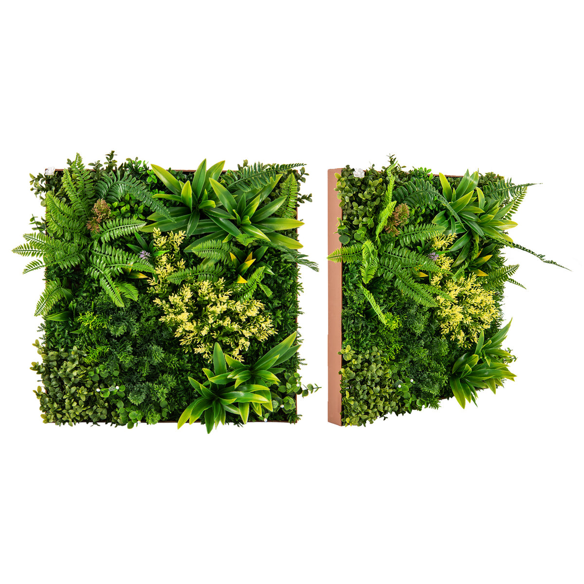 Indoor Outdoor Faux Greenery Hedge with 11 Types of Imitation Plants - 20x20 Inches, Hanging Artificial Plant Wall Panel - Variation of 11 Types of Imitation Plants