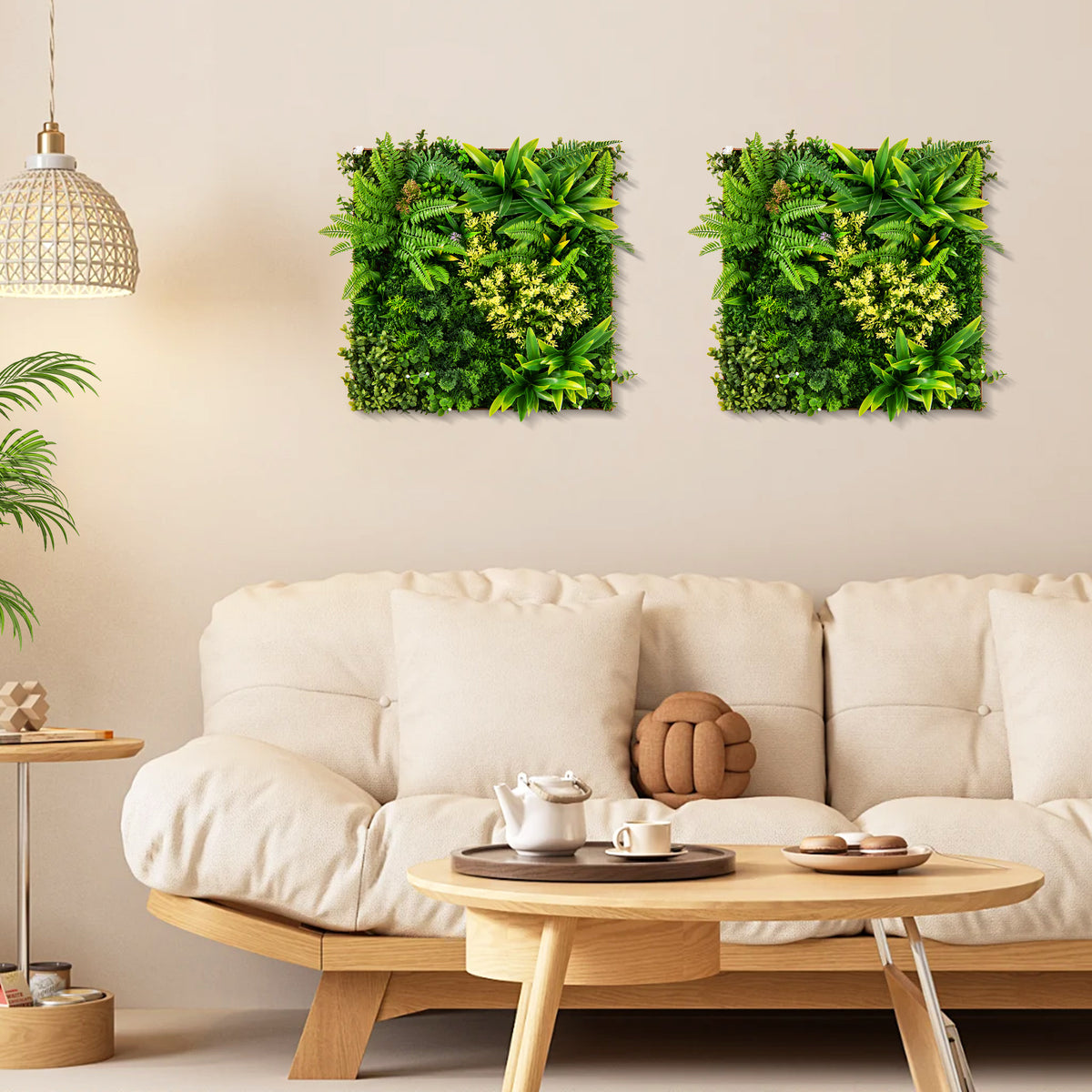 Indoor Outdoor Faux Greenery Hedge with 11 Types of Imitation Plants - 20x20 Inches, Hanging Artificial Plant Wall Panel - Variation of 11 Types of Imitation Plants