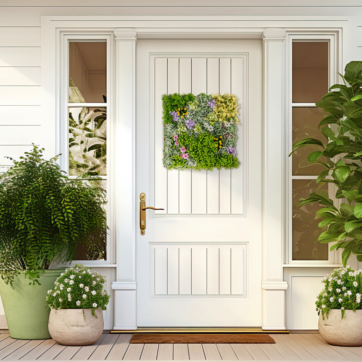 20x20 Inch Faux Succulents Hanging Planter with 10 Plant Types for Balcony & Home - Variation of 10 Types of Imitation Plants