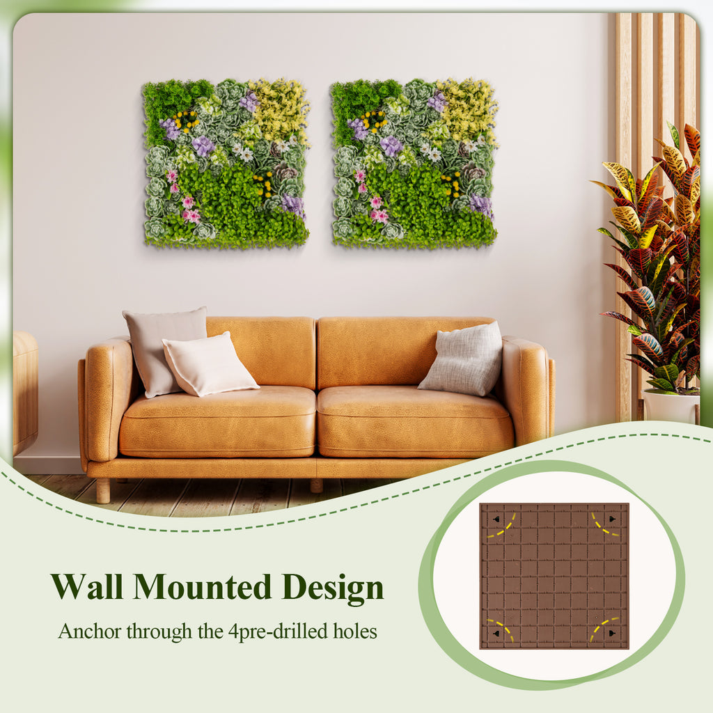 20x20 Inch Faux Succulents Hanging Planter with 10 Plant Types for Balcony & Home - Variation of 10 Types of Imitation Plants