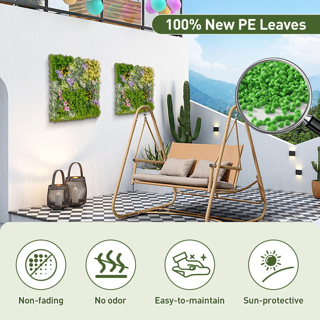 20x20 Inch Faux Succulents Hanging Planter with 10 Plant Types for Balcony & Home - Variation of 10 Types of Imitation Plants
